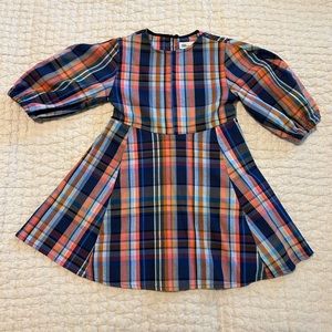 Zara Plaid Puff Sleeve Dress